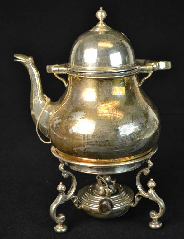 English Sterling Silver Teapot w Stand and Burner (1 of 4)