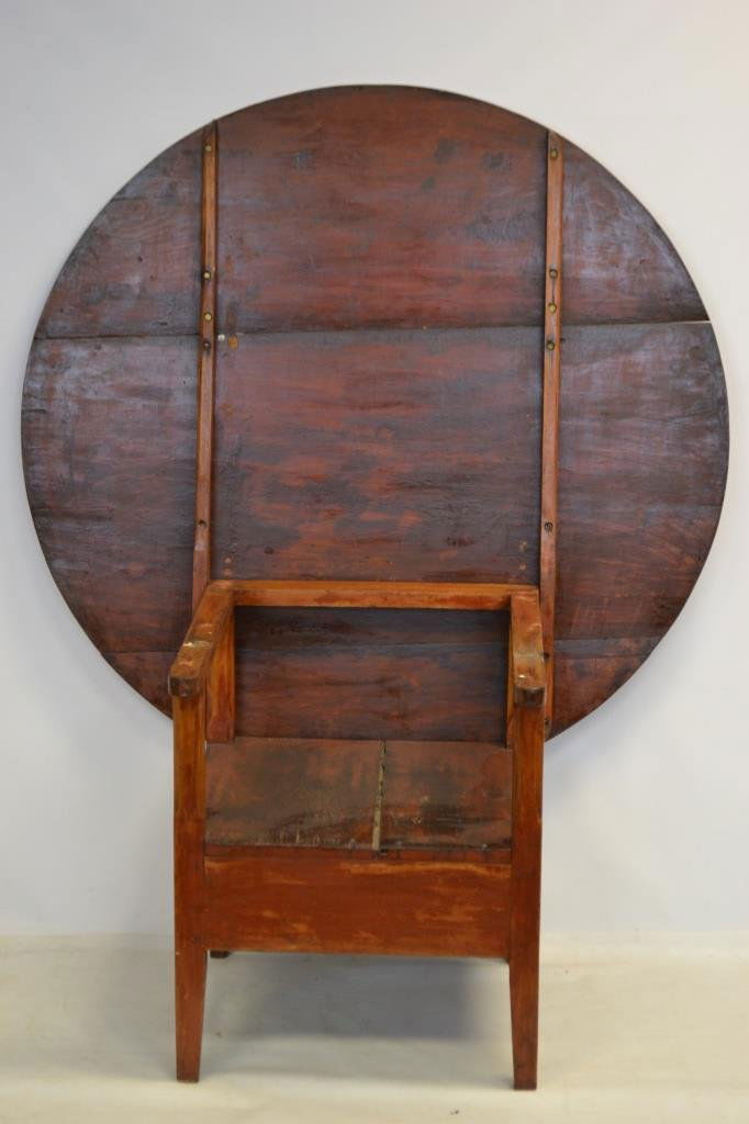 19th C Round American Bench Table (1 of 3)