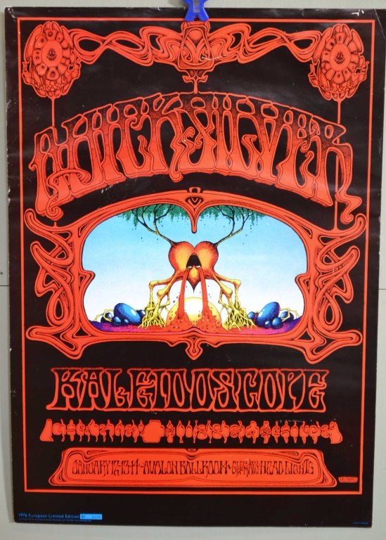 Two Grateful Dead Posters: Two Grateful Dead Posters, 1st poster is reprint dated 1982, originally printed in 1969. measures approx. 22"x 27", 2nd poster is an album poster, measures 22"x28", 3rd poster is dated 1976, European