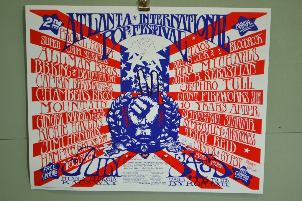 Atlanta International Pop Festival Poster w/ COA: Atlanta International Pop Festival Poster w/ COA dated 1970, Jimi Hendrix, Terry Red, Allman Bros., Captain Beefhart, and others