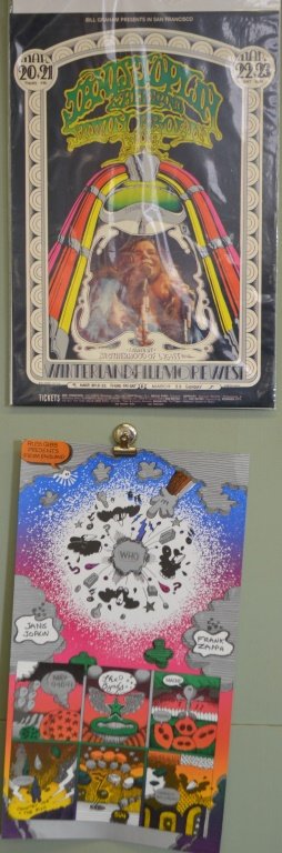 Two Janice Joplin Posters: Two Janice Joplin Posters, 1st dated 1969, 2nd print, picture of Janice. Measures 14.50"x21" 2nd poster is not dated. Measures approx. 12.5"x 22.25"