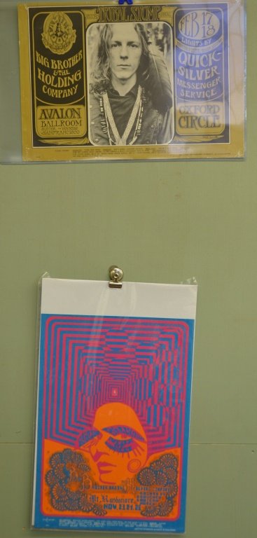 Two Brother & The Holding Company Posters: Two Brother & The Holding Company Posters 1st poster dated 1967 1st print ,valon Ballroom. mounted on foamboard. Measures approx. 14.25" x 20", 2nd poster dated 1967,1st print,Trible Stomp. Measures a
