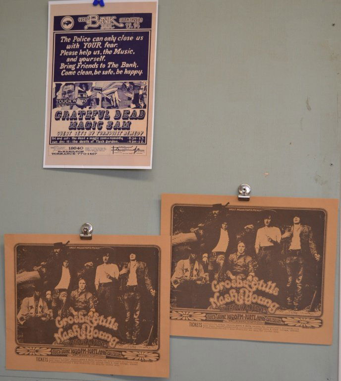 Three Rock N Roll Posters: Two identical Crosby Stills Nash and Young Posters 18" x 15"; with a Grateful Dead Poster 12" x 18" all undated