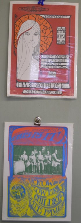 Two Rock N Roll Posters: Country Joe and The Fish poster, 1st printing also featuring the Wildflower and John Fahey 14" x 20"; Second Poster, The Sparrow also featuring the Wildflower 14.25" x 20"