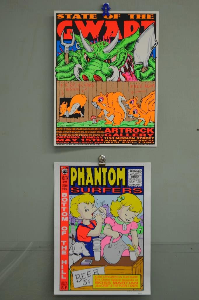 Event Posters/ Black Light Posters: Event Posters/ Black Light Posters including three pencil signed and numbered posters by Kozik all 1994 and from a series of 500, first is 1994 State of the Gwart, Art Rock Gallery, second is Phantom