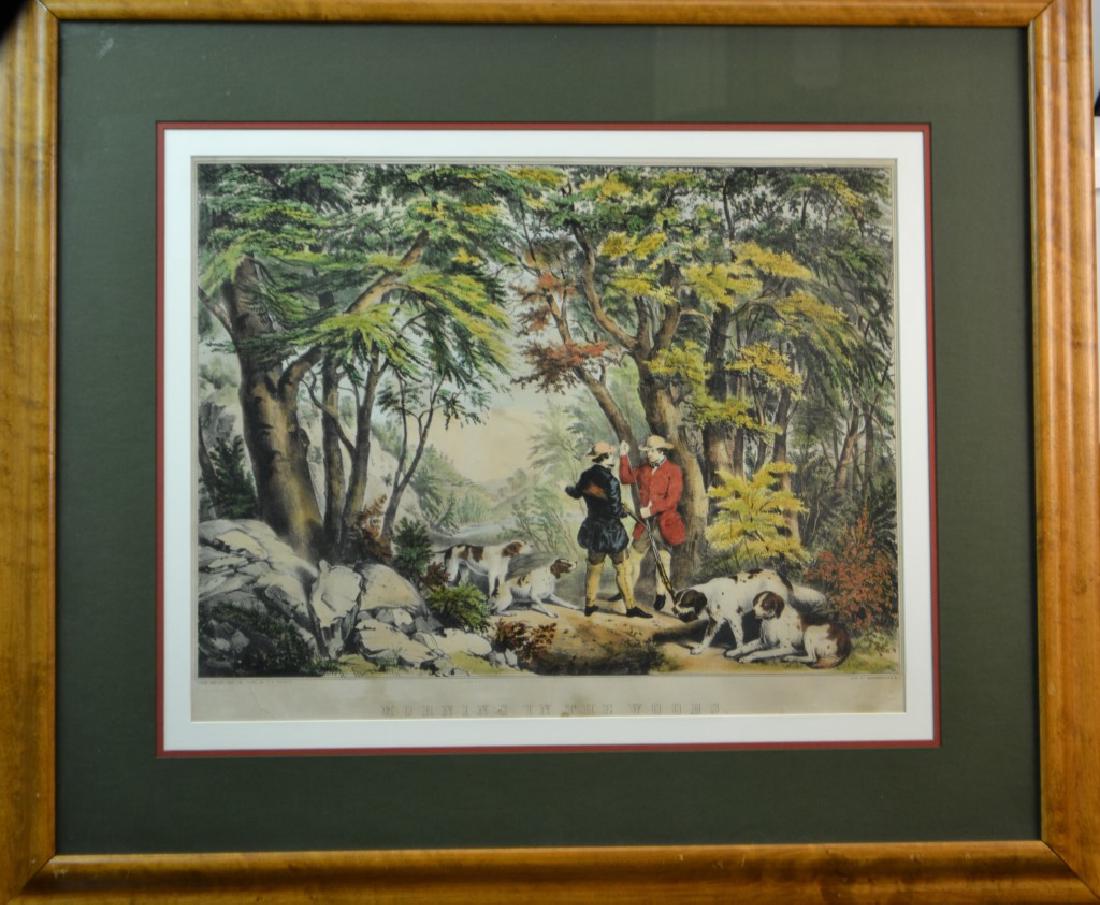 19th C Currier & Ives "Morning in the Woods' Litho (1 of 4)