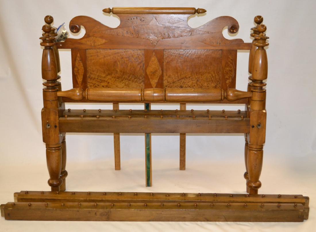 19th C Curly Maple Inlaid Rope Bed (1 of 3)