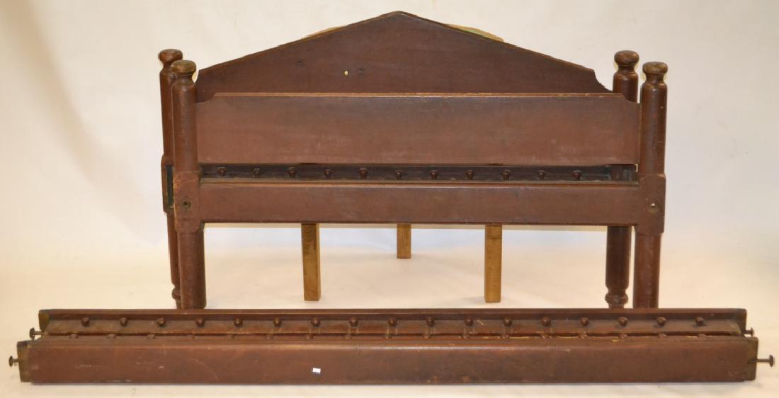 19th C Reddish Brown Painted Rope Bed (Twin Size) (1 of 3)