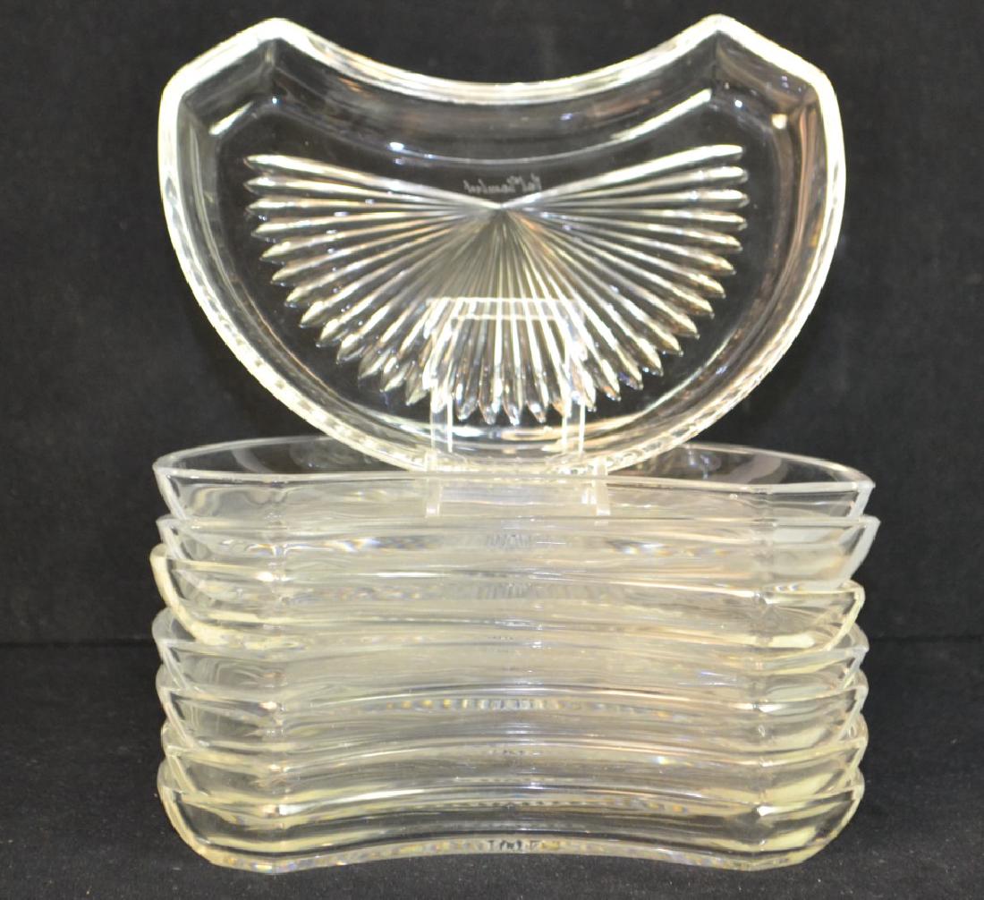 Val St. Lambert Glass Accent Plates: Grouping of Val St. Lambert Glass Accent Plates one with rim chip