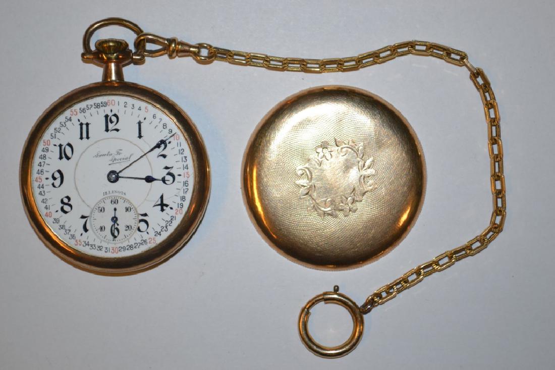 Illinois "Santa Fe Special" pocket watch. 16 size, (1 of 3)