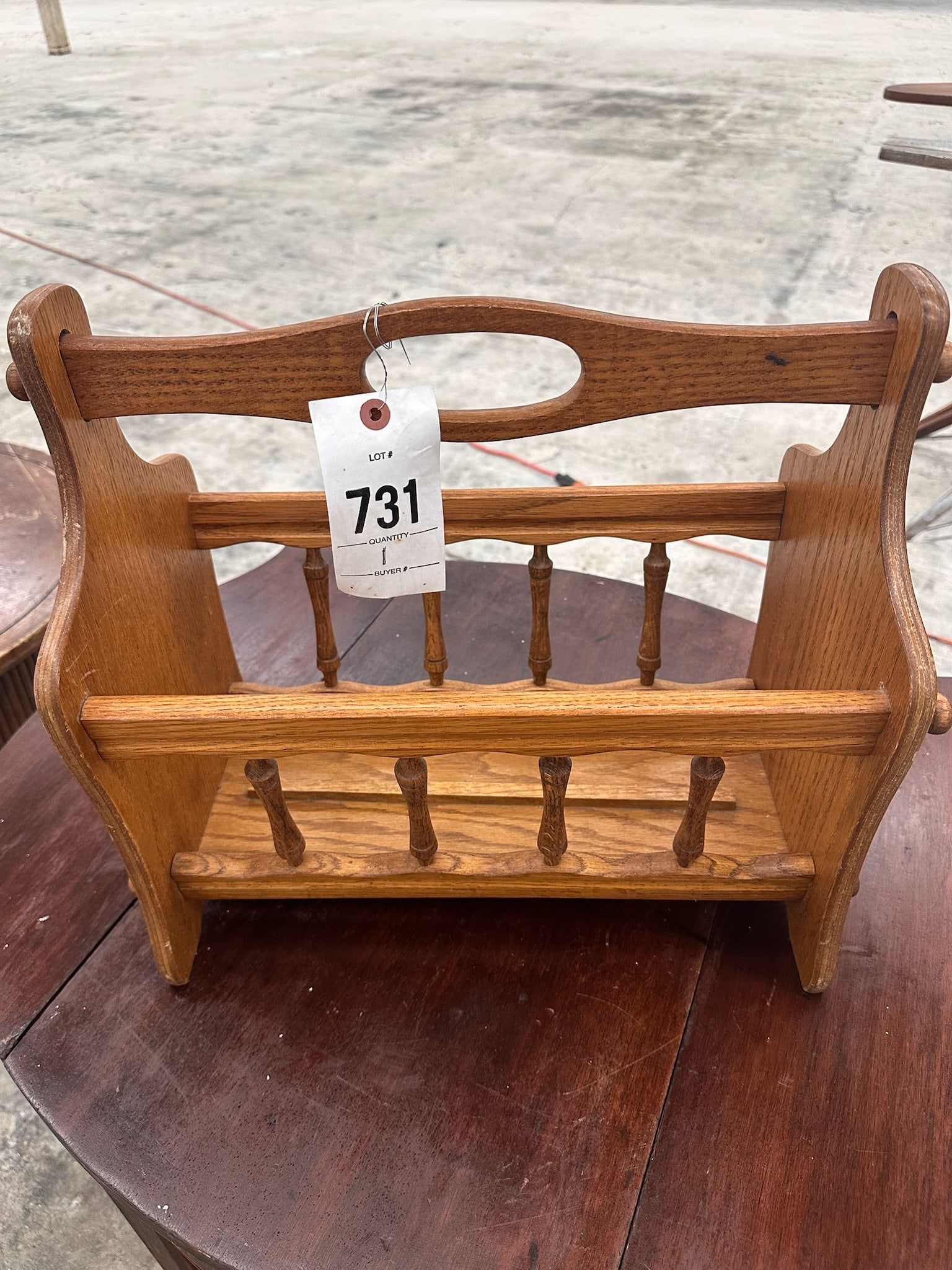 Wooden Spindle Magazine Rack with Handle (1 of 1)