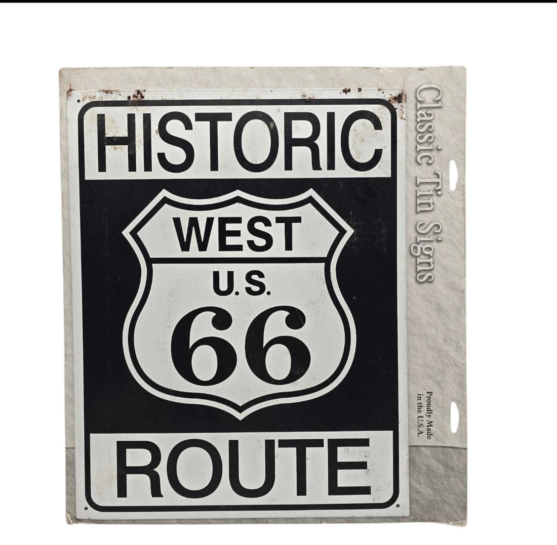 NOS Vintage Style Historic West U.S 66 Route Metal Tin Sign (1 of 4)