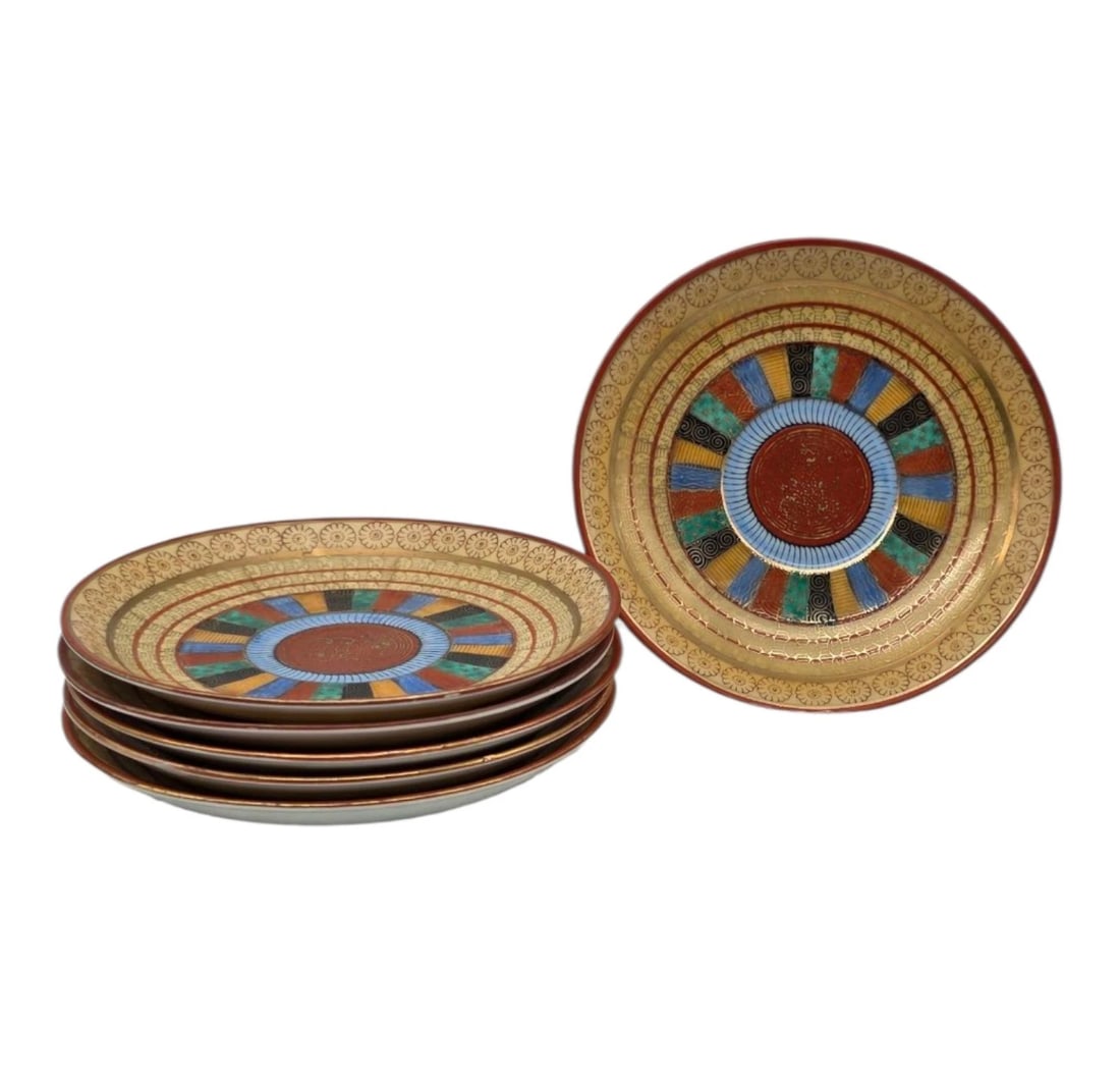 Vintage Japan Chikaramachi 1000 One Thousand Faces Set of 6 Saucer Plate 5.5" (1 of 4)