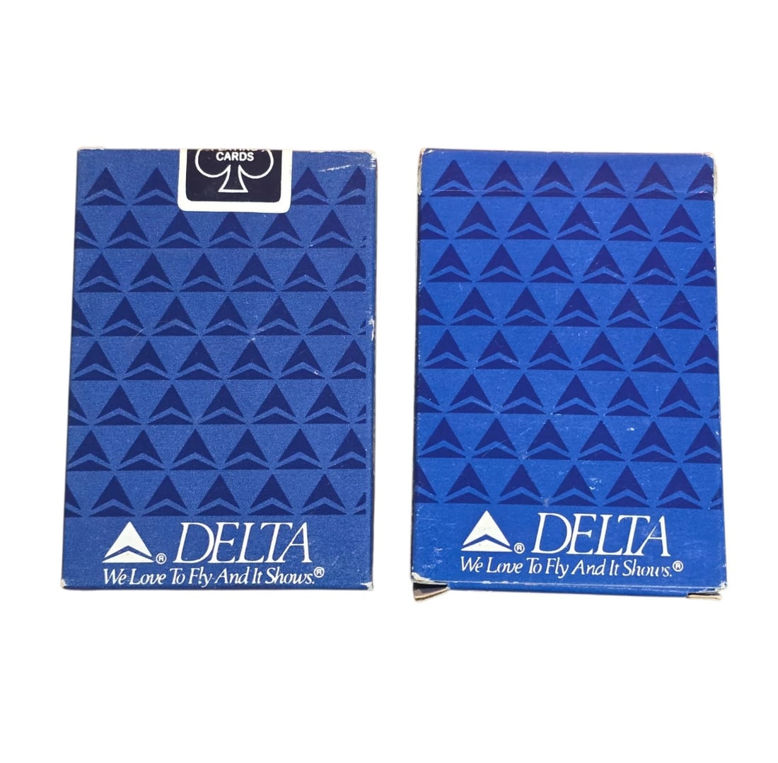 Delta Air Lines Playing Cards - Twin Decks Set - Retro Airline Memorabilia "We Love To Fly And It Sh (1 of 4)