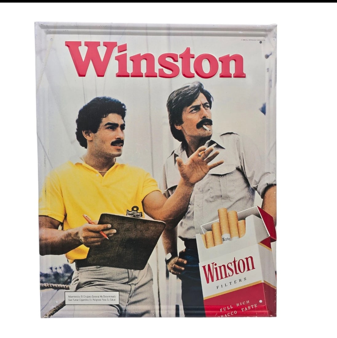 VTG 1982 Winston Lights Cigarettes Metal Advertising Sign Embossed Lettering (1 of 5)