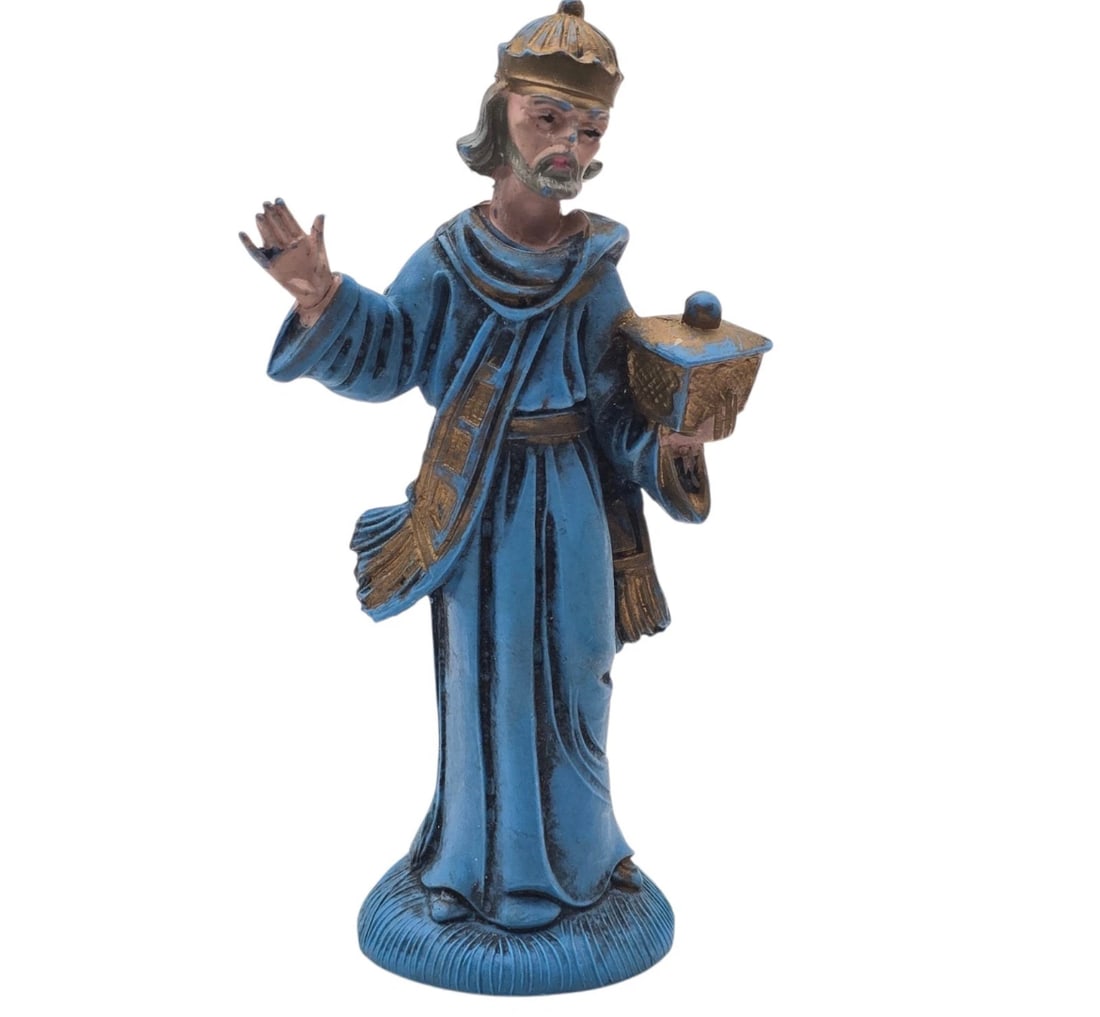 Vintage FONTANINI Wise Men Blue Clothing Nativity Figures Plastic Italy (1 of 4)