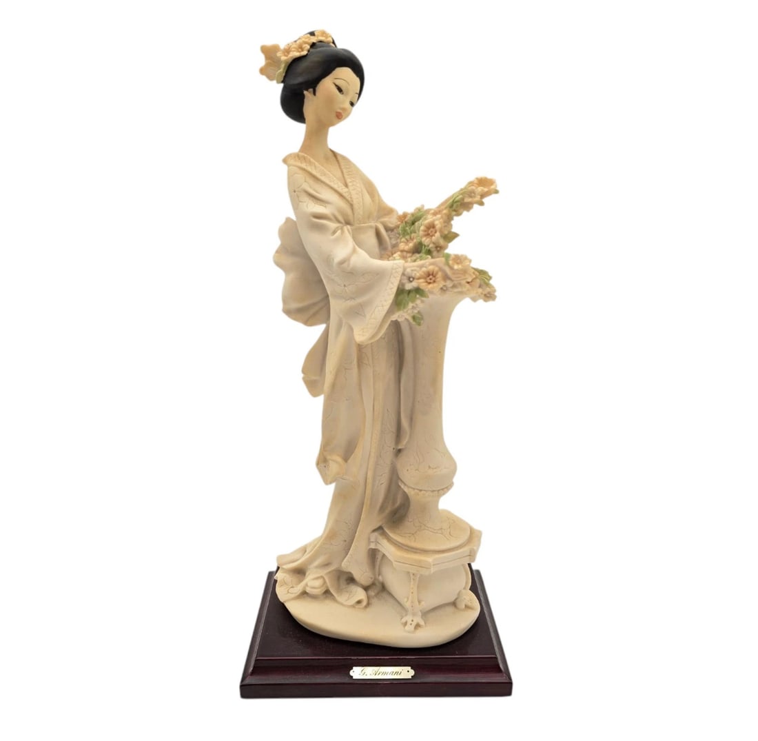 Giuseppe Armani Japanese Geisha Cascading Flowers Figurine 13” Florence, Italy (1 of 11)