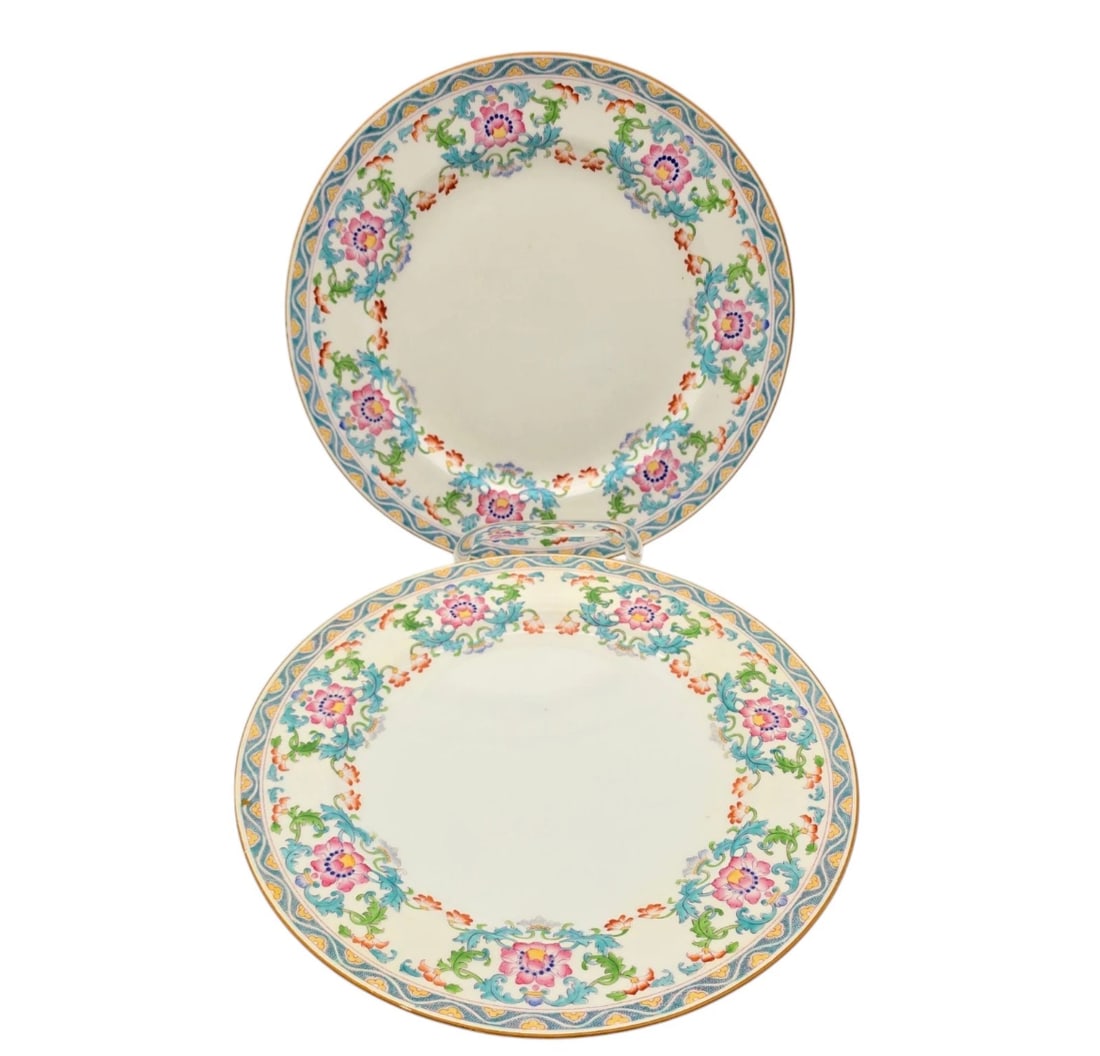 Set Of 2 Minton B833 Pink Floral Luncheon Plate 9" (1 of 5)