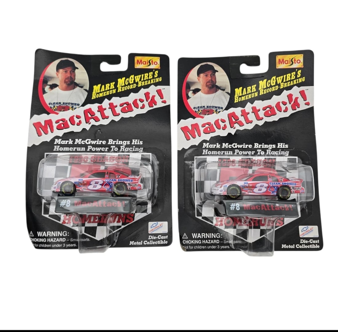 NIP Lot Of 2 Maisto Mark McGwire #8 Mac Attack Bobby Hillin Jr 1:64 Diecast Car (1 of 4)