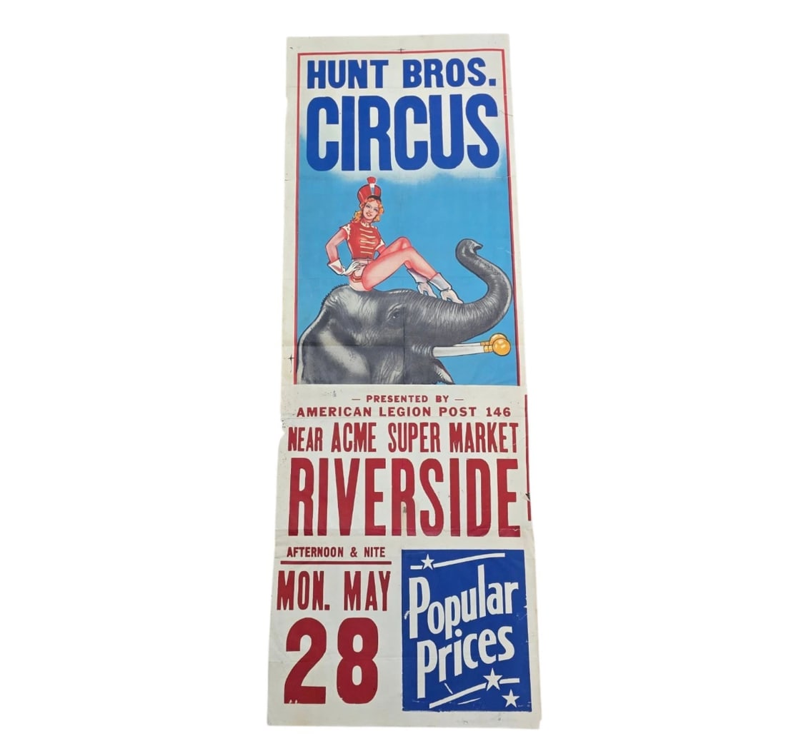 Original Vintage Poster King Bros. Circus Riverside By American Legion Post 146 (1 of 6)