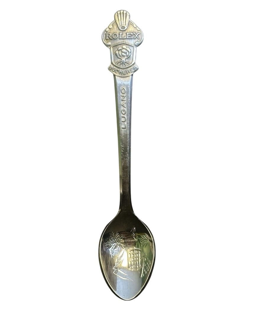 VINTAGE SILVER ROLEX SPOON BUCHERER OF SWITZERLAND LUGANO COLLECTIBLE SOUVENIR (1 of 3)