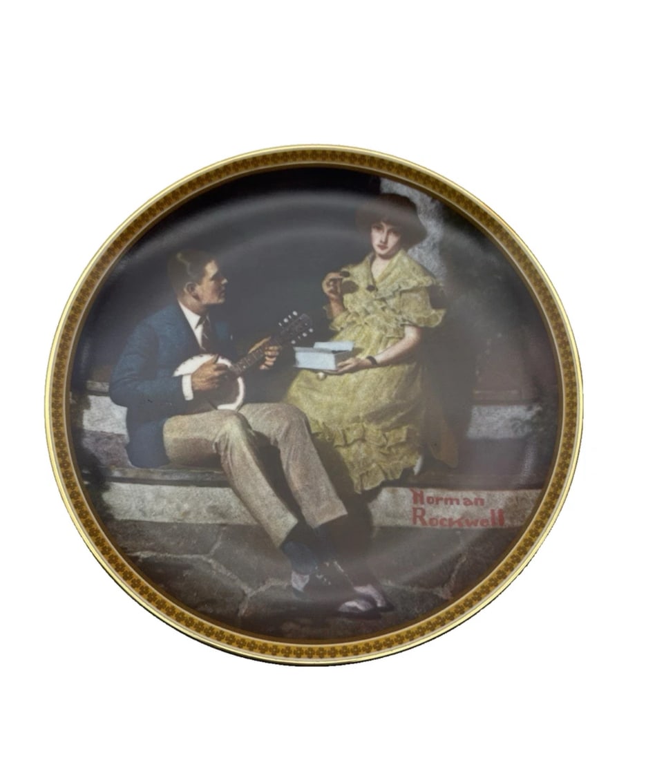 Norman Rockwell Plate, "Pondering on the Porch", 3rd Rediscovered Women, #PLT53B (1 of 5)