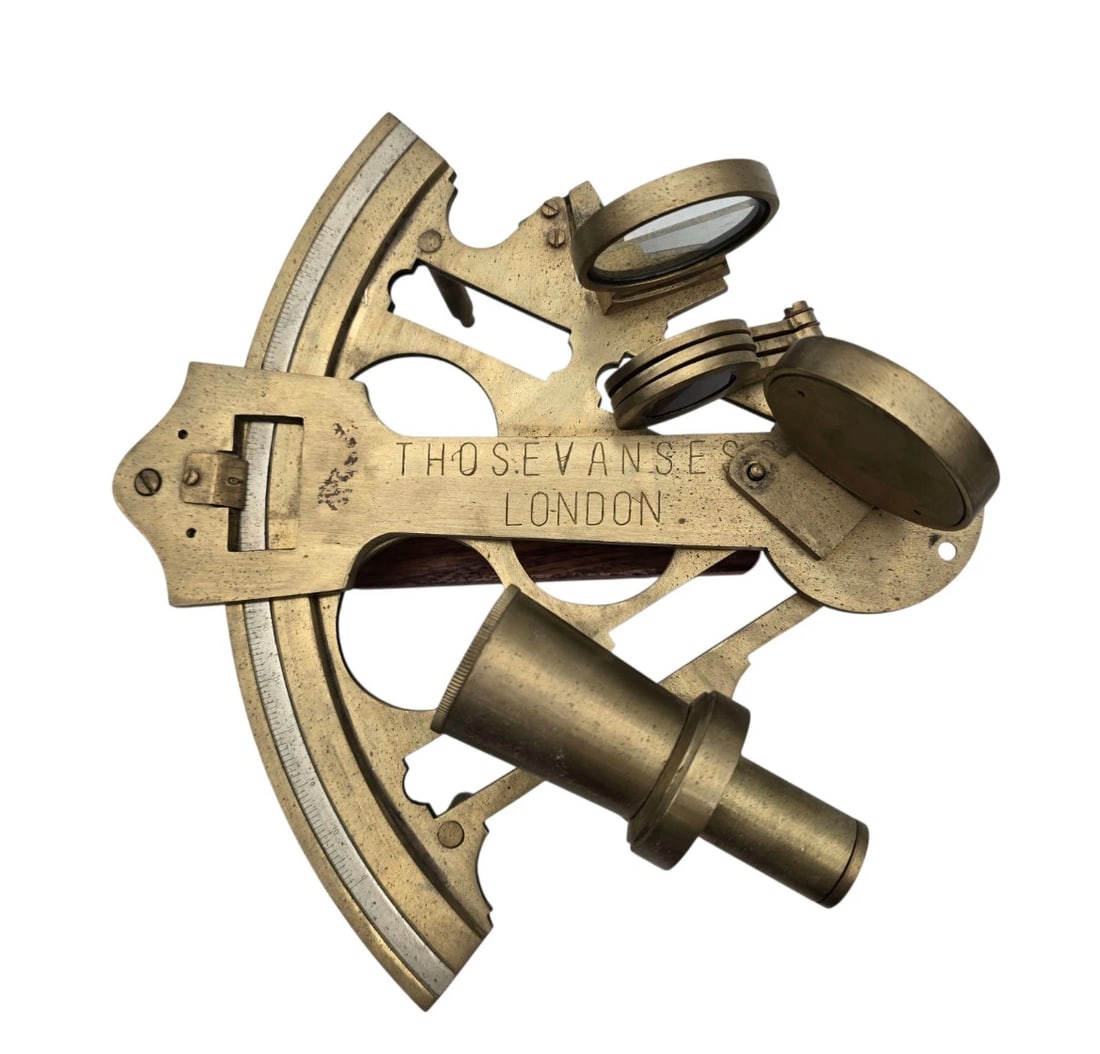 Antique Maritime Nautical Sextant Telescope THO S EVANSLONDO Ship's Instrument (1 of 10)