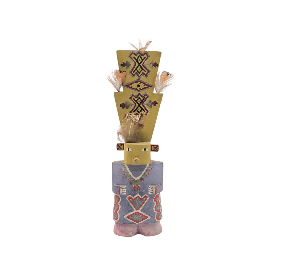 Vintage Hopi Kachina Katsina Doll 8.5" Tall Purple And Pink (1 of 6)