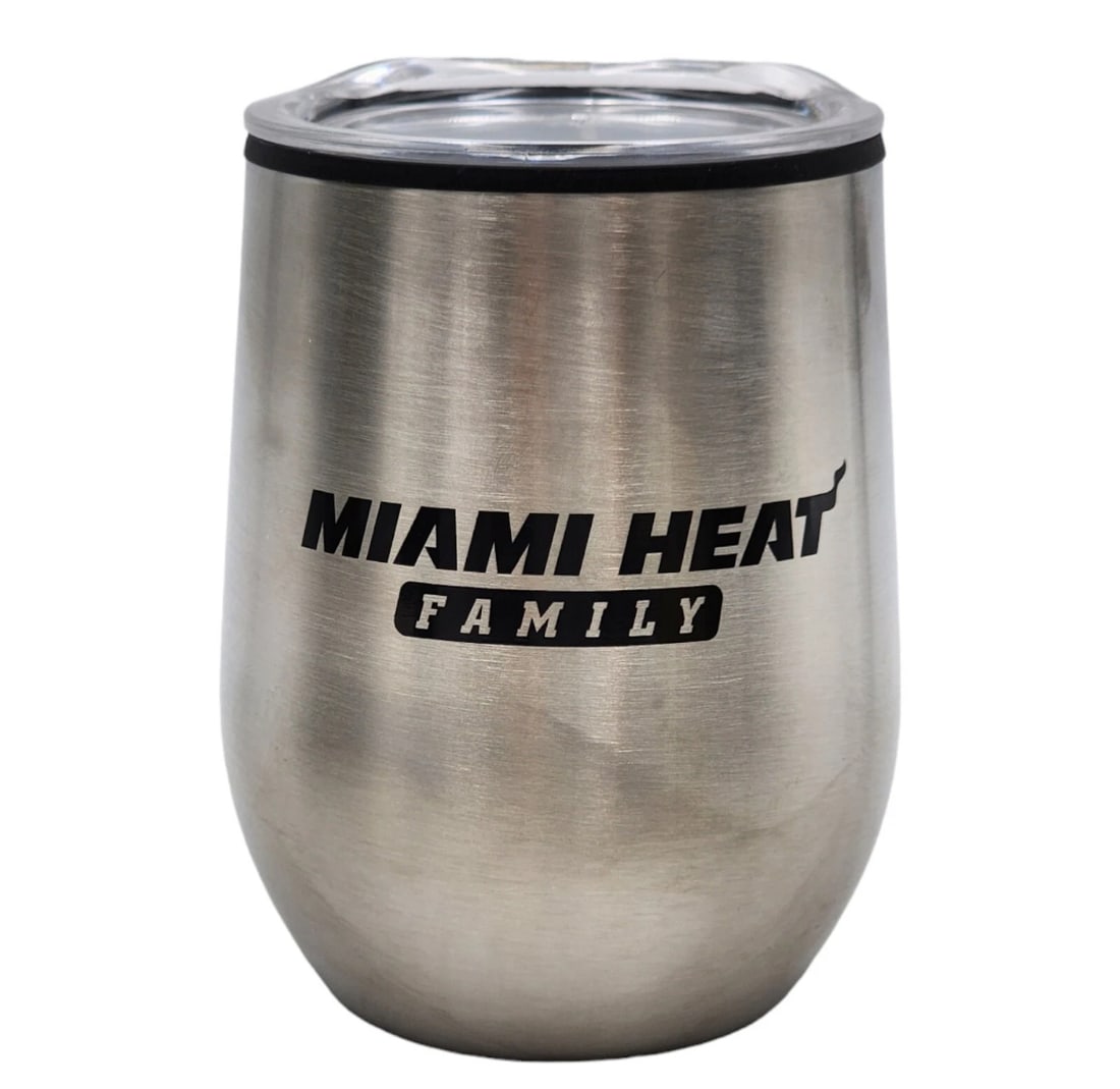 Miami Heat Wine Glass Cup Tumbler NBA Basketball Florida 12 Oz (1 of 3)