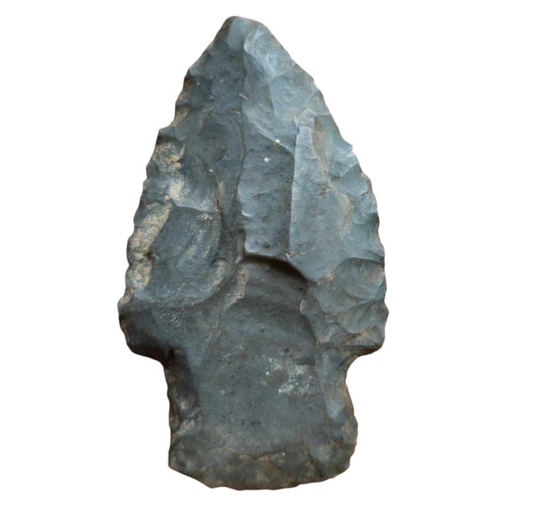 Authentic Native American Hand-Flaked Chert Arrowhead Spear Point (1 of 2)
