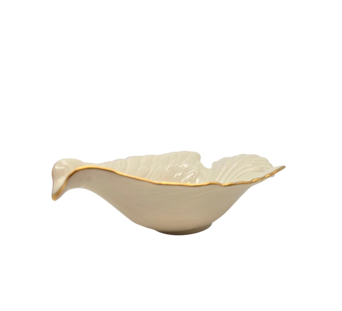 Lenox China Bird Server Serving Open Candy Bowl Dish Gold Rim Ivory Gold Trim 8" (1 of 7)