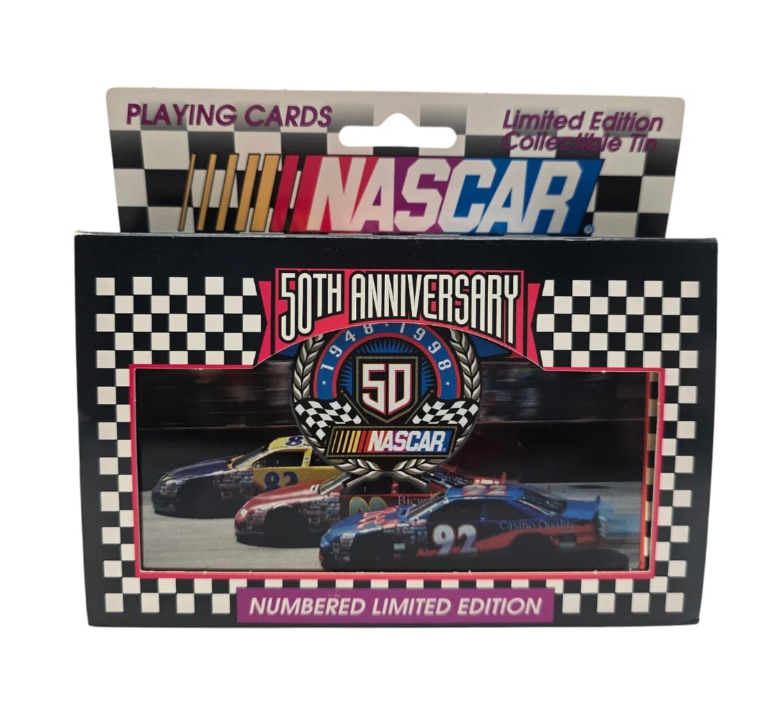 50th Anniversary NASCAR Limited Edition Playing Cards in Collector's Tin (1 of 4)