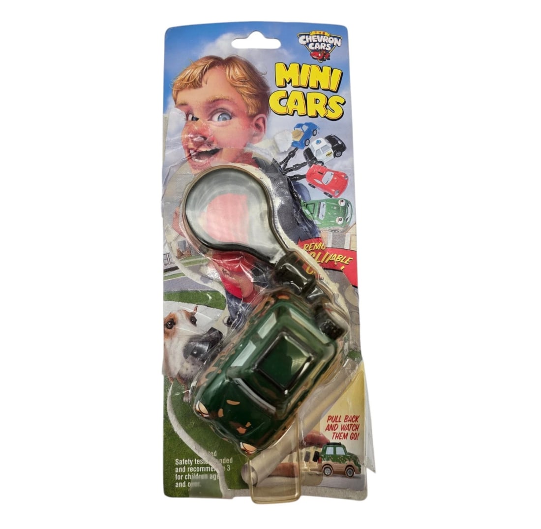 The Chevron Cars "Mini Cars" Green Camouflage Pull-Back Vehicle with Removable Clip (1 of 4)