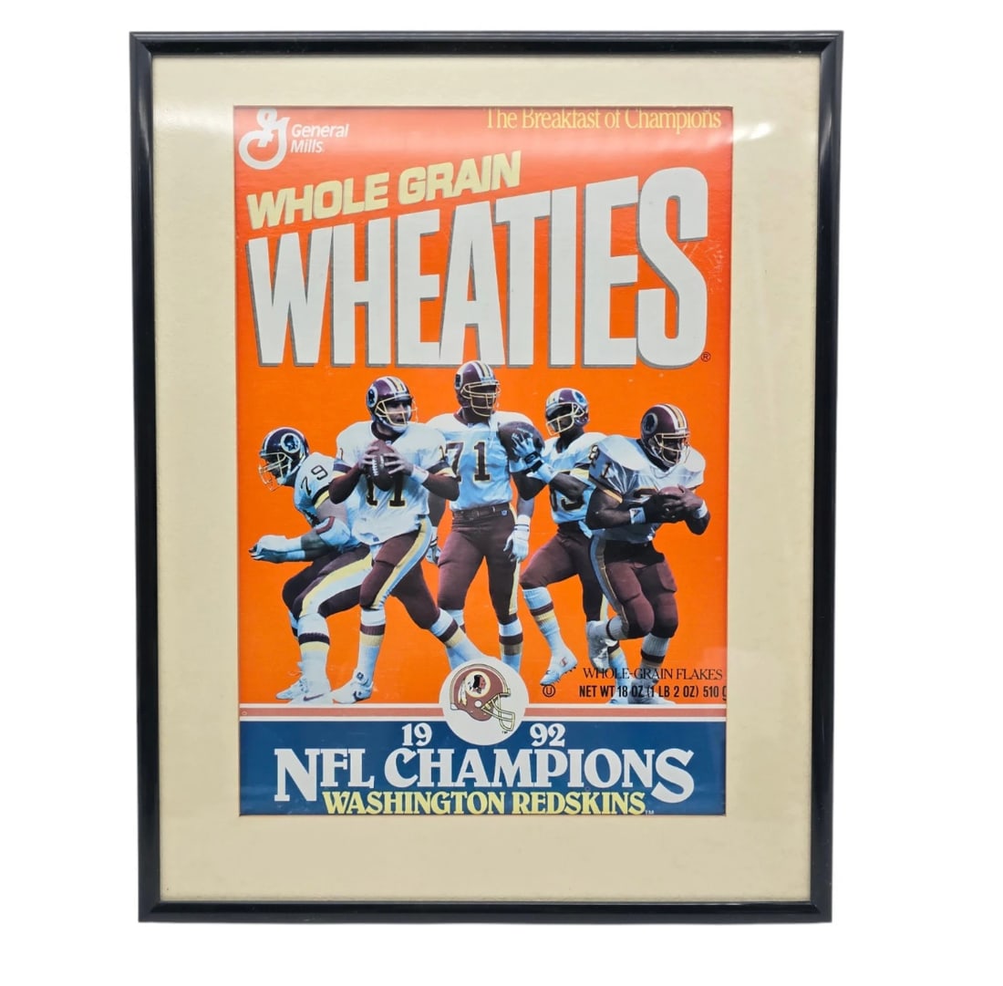 Washington Redskins 1992 NFL Champions Wheaties Cereal Box Framed Cut (1 of 6)