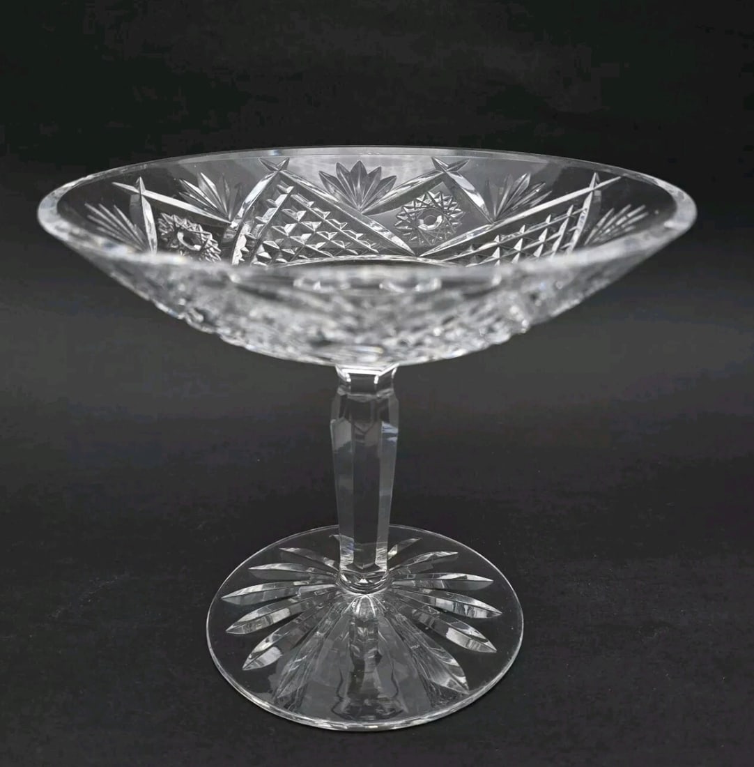 Vintage Waterford Crystal Cut Glass Hobstar Pattern Decorative Compote 5" Tall (1 of 5)