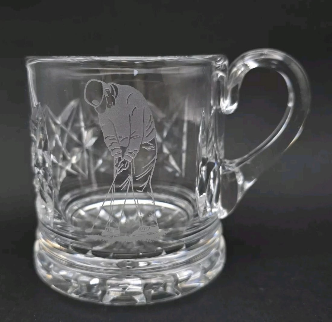 Vintage Royal Crystal Mug With Golf Putting Etching (1 of 5)