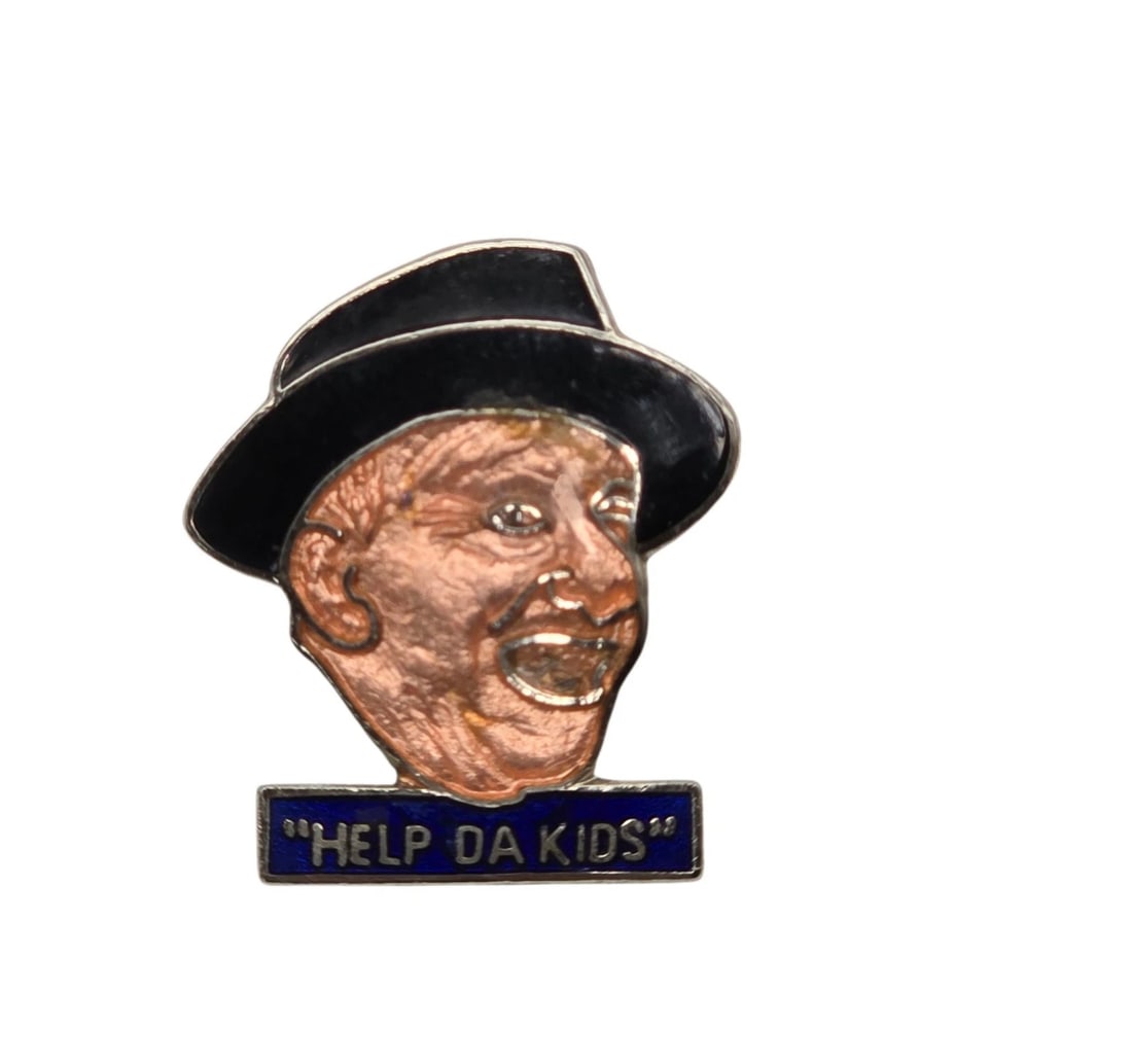 Vintage Enameled Cloisonne Jimmy Durante Help Da Kids Pin (1 of 3)