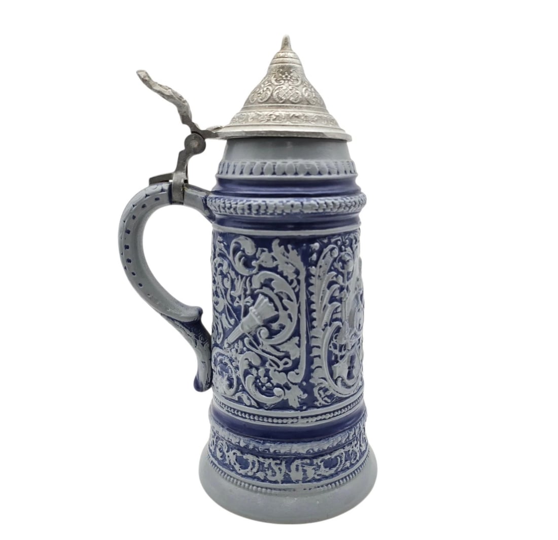 Vintage 1971 Replica of the Falstaff International Museum Beer Stein Blue #7992 (1 of 5)