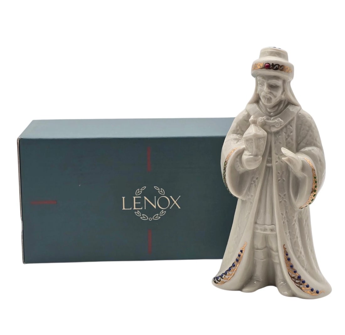 Vintage Lenox China Jewels 6 5/8" Tall King Gaspar Wise Man Nativity Figurine (1 of 5)
