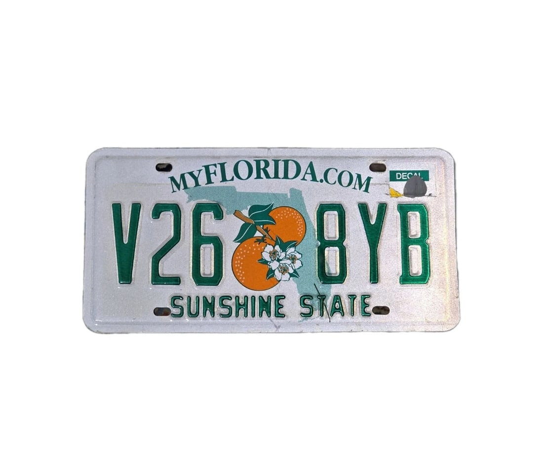 Vintage Florida License Plate Sunshine State V268YB Display (1 of 2)