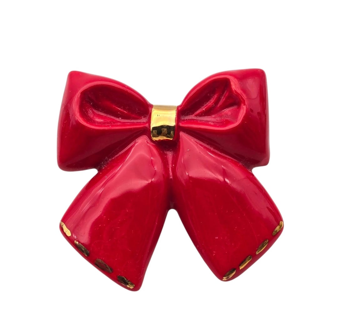 Nora Fleming Mini Wrap it Up Pretty Red Bow Ribbon Platter Charm A238 (1 of 2)