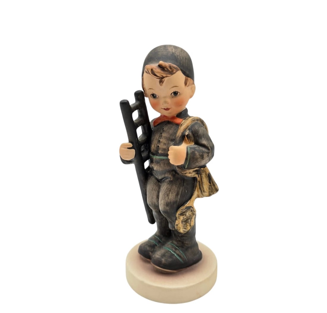 Vintage Goebel Hummel Chimney Sweep Large Boy Holding Ladder & Bag 6" Tall (1 of 5)
