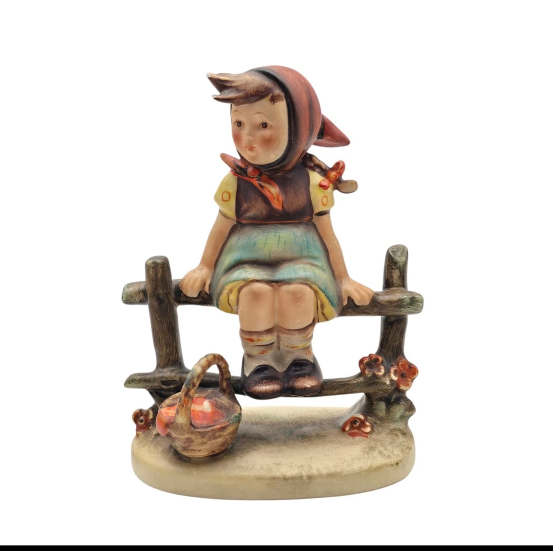Hummel Goebel Figurine Just Resting Girl sitting on Fence #112/1 (1 of 4)