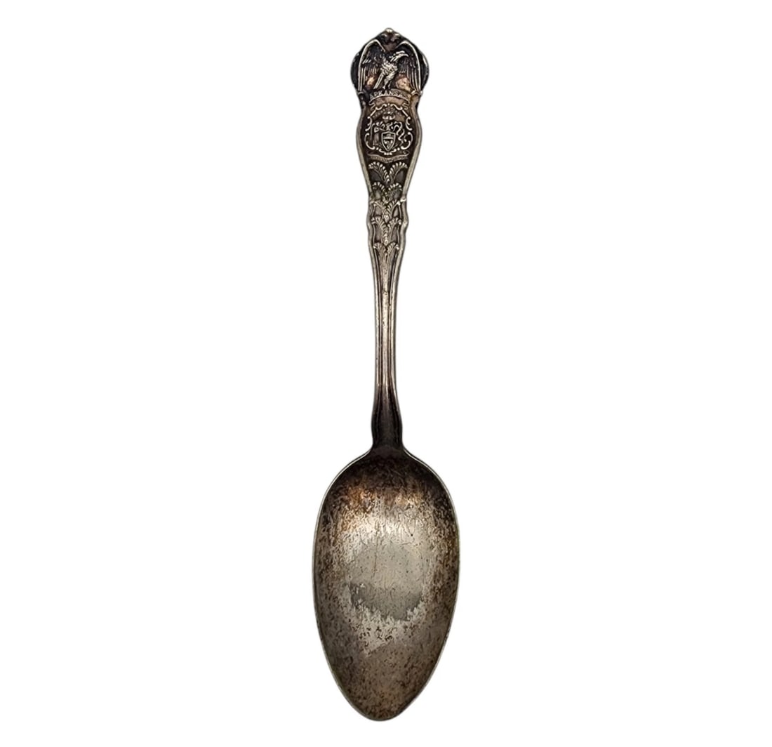 Wm. Rogers & Son AA Arkansas 7 1/4" Souvenir Serving Spoon Pat. Feb 23,1915 (1 of 4)