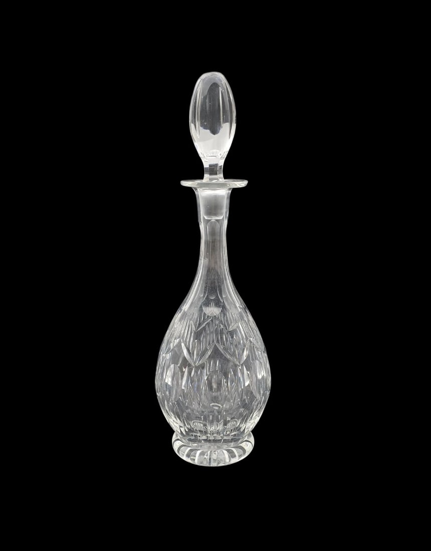 Vintage Elegant Cut Crystal Decanter with Stopper Diamond & Fan Pattern (1 of 4)