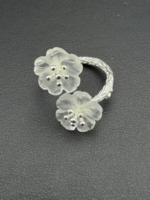 Adjustable Ring Brand New Solid 925 Sterling Silver Stamped Gold Electroplated-Quartz