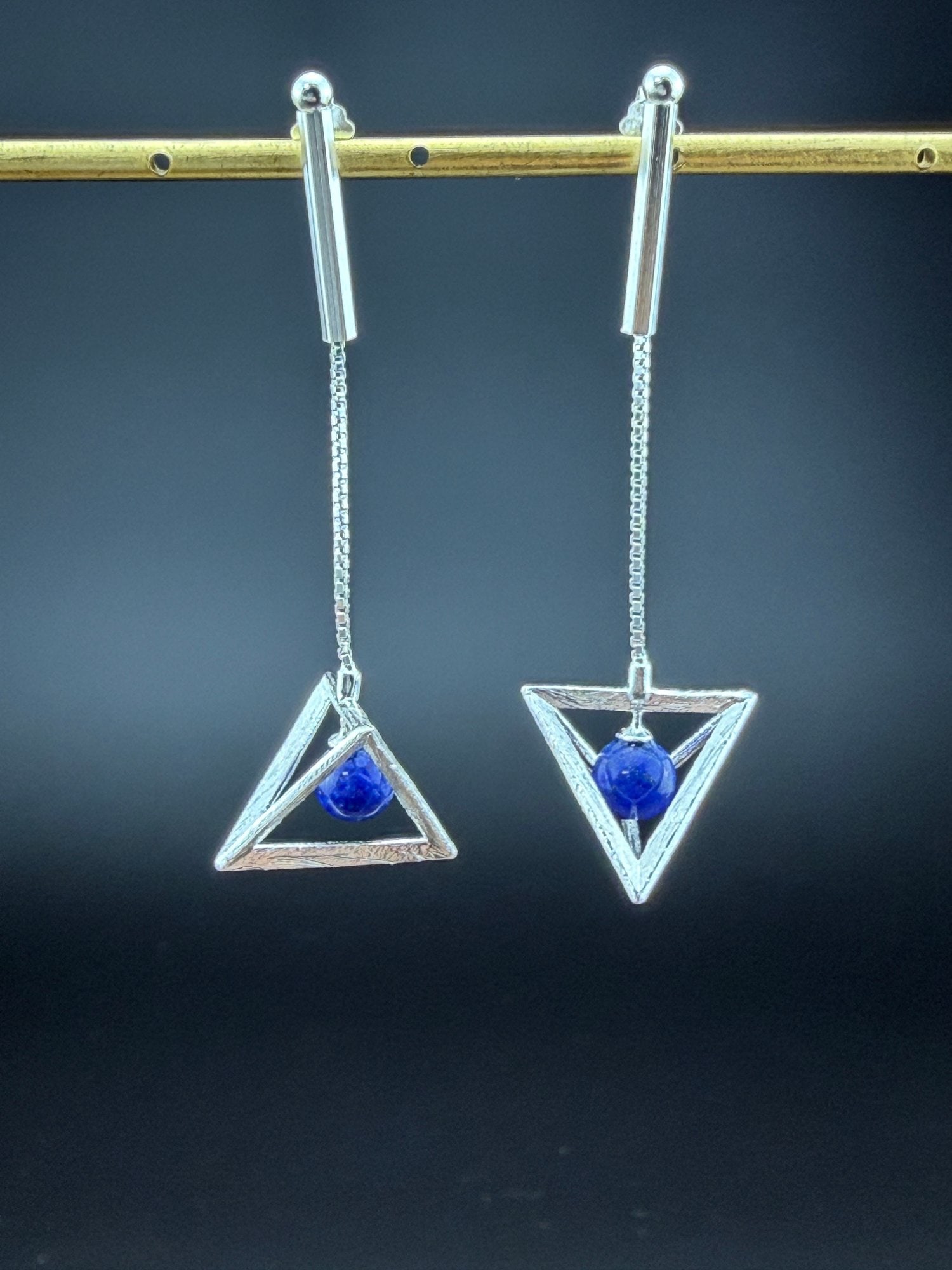 Dangle Earrings Brand New Solid 925 Sterling Silver Stamped Gold Electroplated