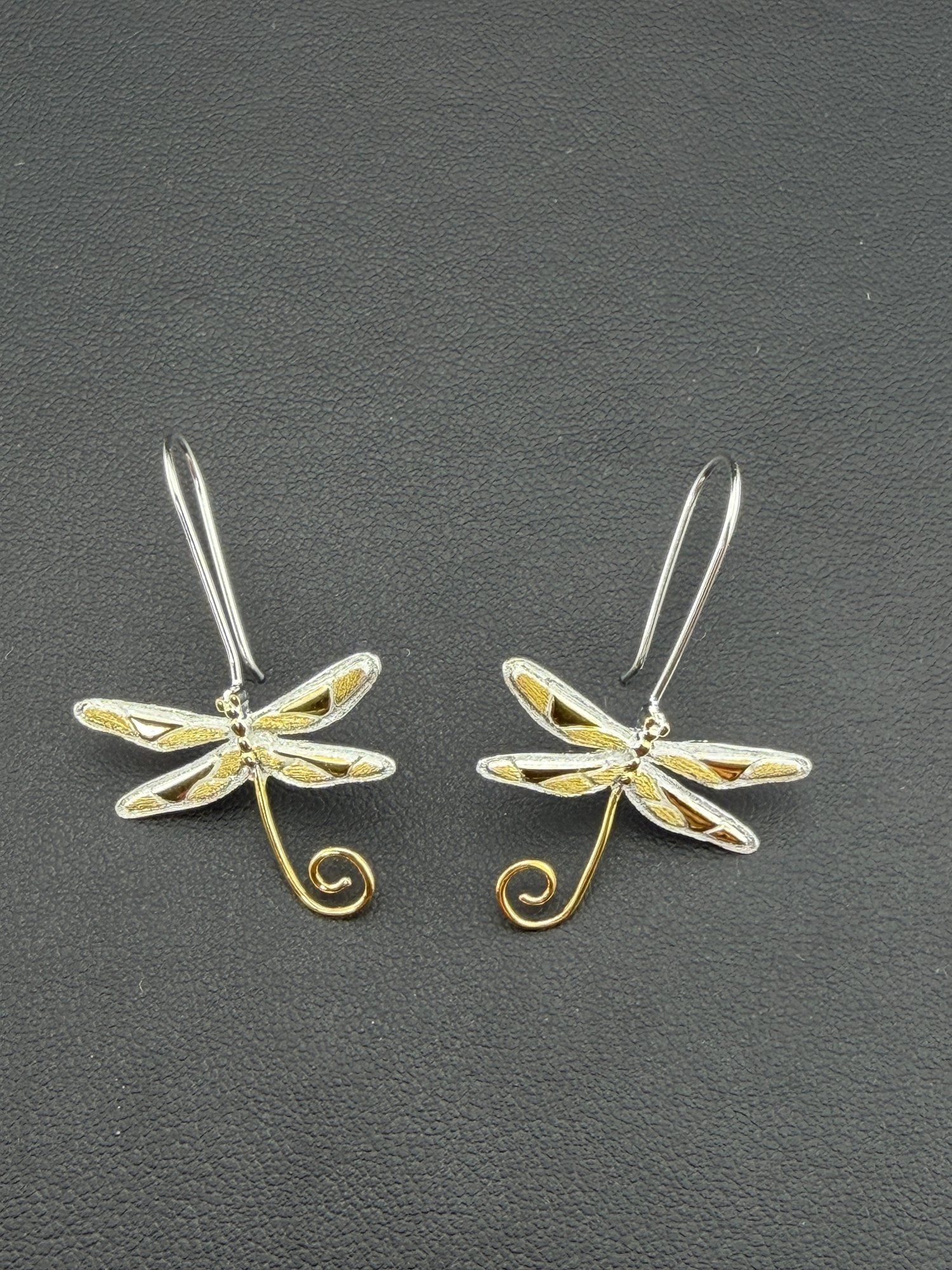 Dangle Earrings Brand New Solid 925 Sterling Silver Stamped Gold Electroplated