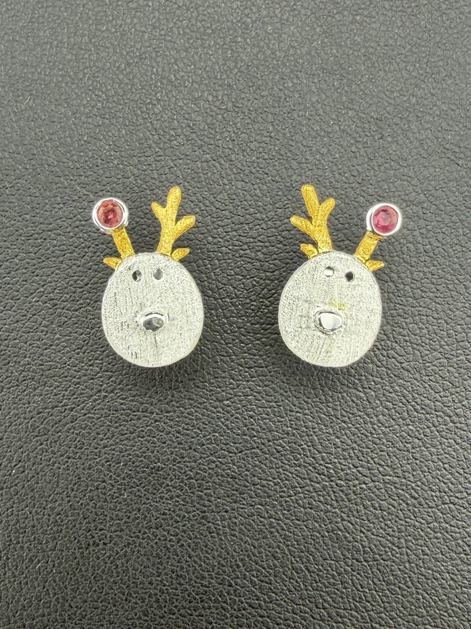 Pink Tourmaline Stud Earrings Brand New Solid 925 Sterling Silver Stamped Gold Electroplated