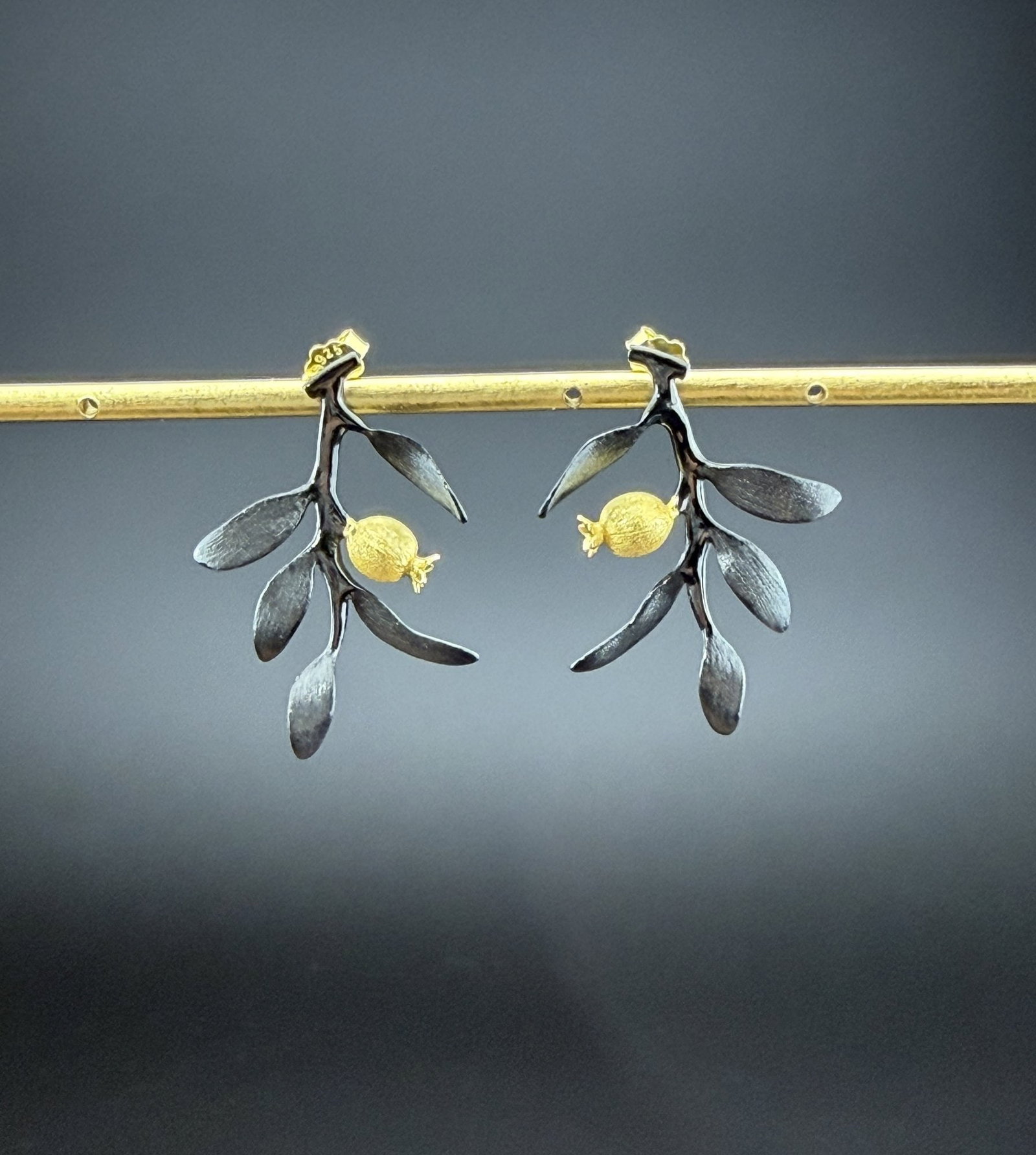 Dangle Earrings Brand New Solid 925 Sterling Silver Stamped Gold Electroplated